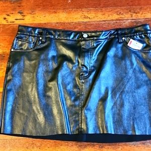 Pleather mini skirt, brand love, fire
